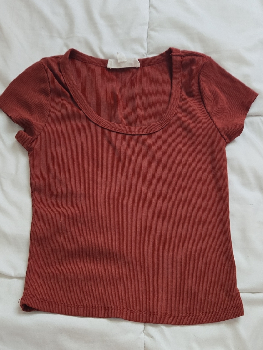 Sage & Stone Ribbed Scoop Neck Women's Top - Rust